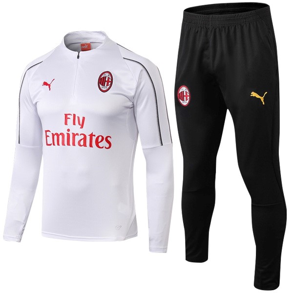 Chandal Del Niños AC Milan 2018-2019 Blanco Negro